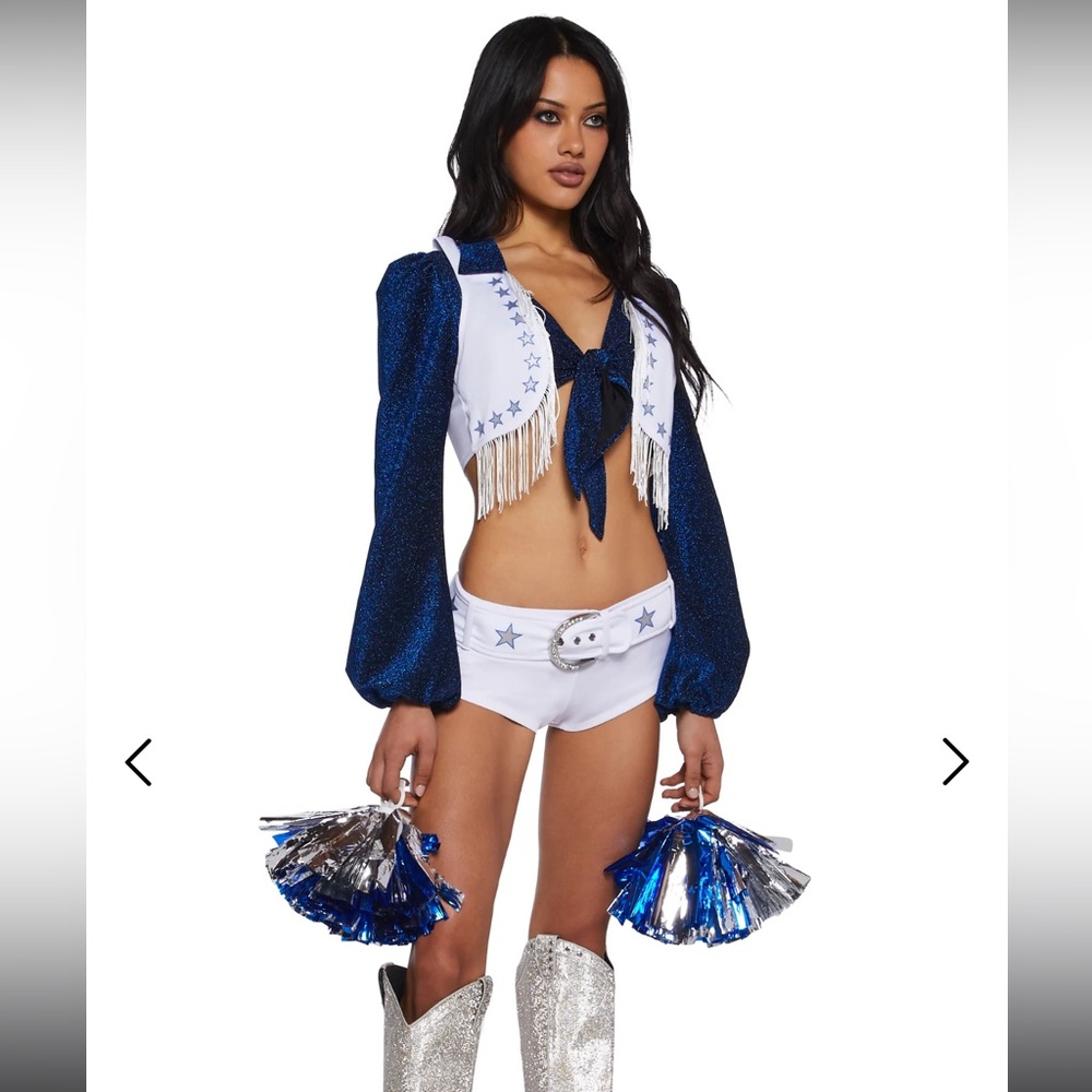 Dolls Kill Blue and White Fringe Set